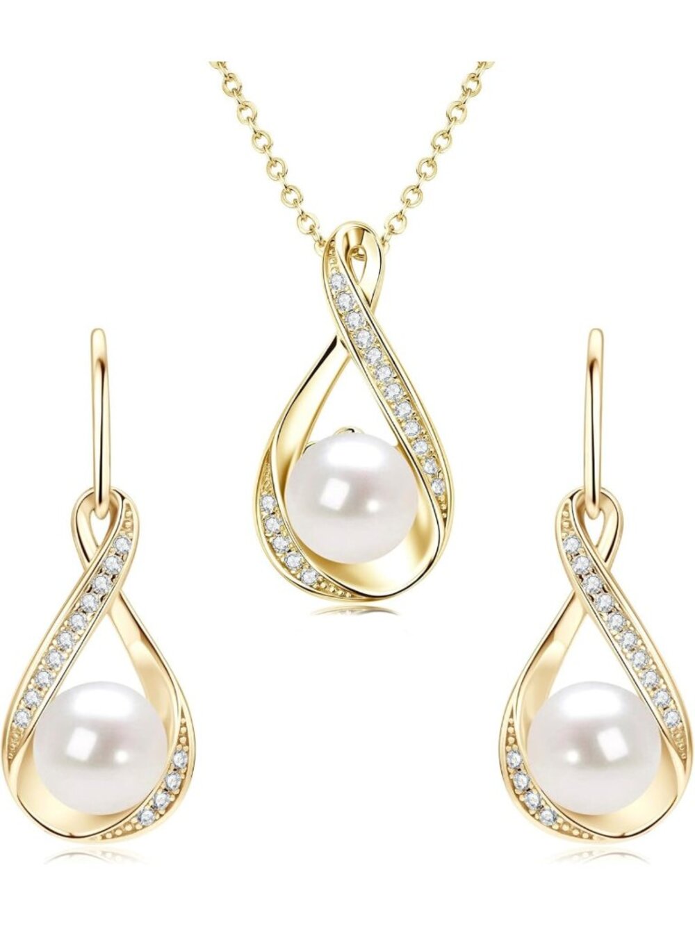Elegant Freshwater Pearl Jewelry Set: Necklace & Earrings for Women, Gift-Ready